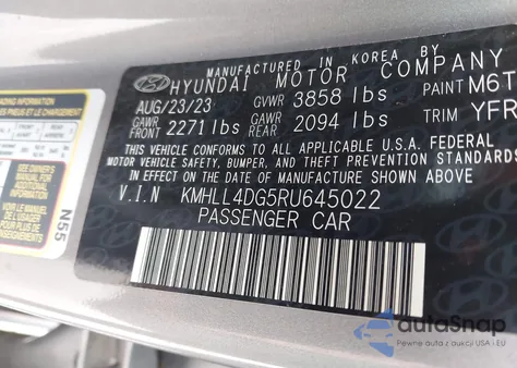 2024 Hyundai Elantra Se z USA, uszkodzony, nr VIN KMHLL4DG5RU645022